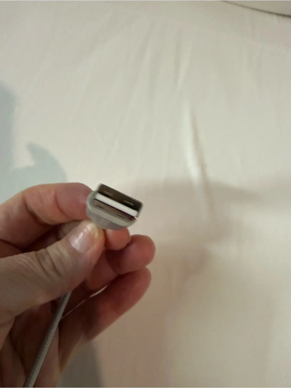 IKEA Gray Fabric Wireless Charging Stand with Wood Base